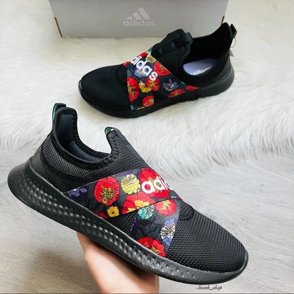 adidas gazelle silver green womens Shop Black Womens adidas Puremotion Adapt SPW Slip On Sneakers – Shoebacca main image 0